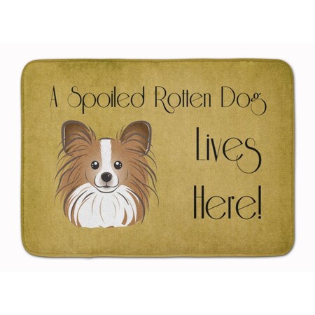Carolines Treasures Papillon Spoiled Dog Lives Here Machine Washable Memory Foam Mat BB1496RUG